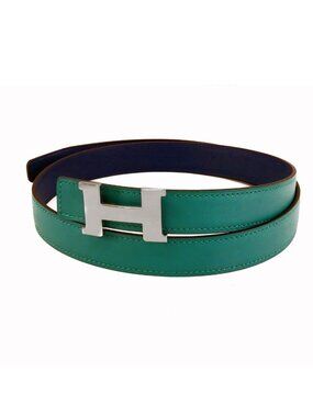 Hermes Constance Mini Belt Malachite Blue Ankle Silver Swift Epsom Reversible